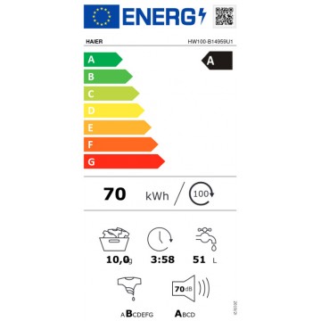 Haier HW100-B14959U1 Πλυντήριο Ρούχων 10kg με Τεχνολογία Ατμού 1400 Στροφών Inverter Direct Motion 31018790 Haier HW100-B14959U1 Πλυντήριο Ρούχων 10kg με Τεχνολογία Ατμού 1400 Στροφών Inverter Direct Motion 31018790
